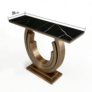 Mesa Consola de Pared para Recibidor, Sala de Estar, Comedor, Hotel, Moderna, Minimalista, de Acero Inoxidable y Pizarra, Multifuncional, para Villa - Product Image 6