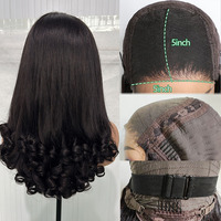 Peluca con cierre de encaje 5x5 HD Wear-Go peluca cabello humano crudo vietnamita doble dibujado alta calidad sin pegamento 250% densidad onda suelta 12A