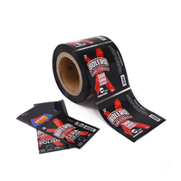 Emballage rétractable noir personnalisé corps complet PVC rouleau manchon rétractable étiquette de bouteille d'étanchéité PET étiquette rétractable pour bouteille bocaux canettes