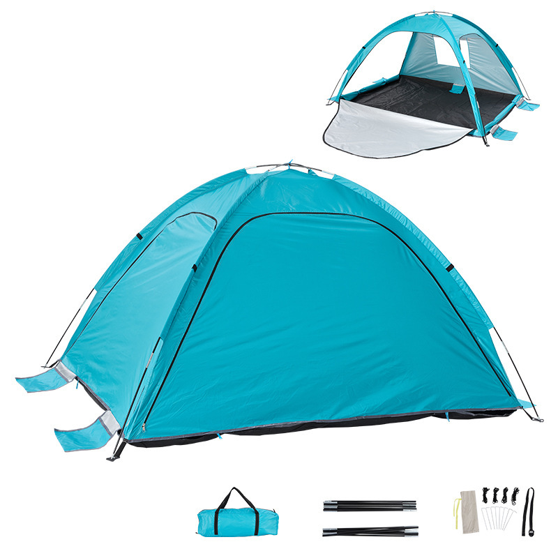 [Hand-built frame] Blue beach tent