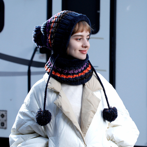 Fashionable Beanie Winter Warm Female Knitted Hat <b>Scarves</b> Set - Product Image 2