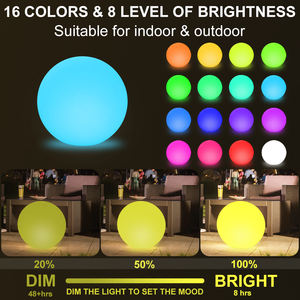 Luci da 60cm/23.62 pollici con motivo a sfera a LED da esterno galleggianti ricaricabili da 16 pollici per piscina e materiale con LED magico - Product Image 6