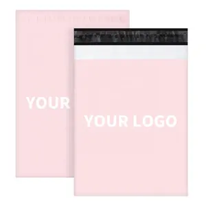 Loq MOQ 100pcs Custom Logo Printed Plastic pink australia Poly Mailers Mailing Bags for lipstick Courier Bag