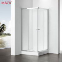 Cabine de douche coulissante européenne intégrée avec verre trempé, séparation sec/humide, douche fermée, bac de douche en option, garantie 3 ans