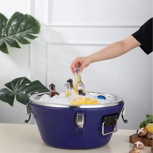 Ensemble de bacs à boissons modernes en métal en acier inoxydable injection pour le camping porte-bouteille de boisson vin bière refroidisseur de stockage des aliments - Product Image 2