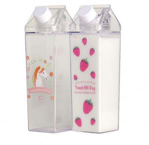 Transparent Square 17Oz 500Ml 34Oz 1000Ml <b>Milk</b> Carton <b>Bottle</b> for Outdoor Sports Travel Camping Activities <b>With</b> Screw Cover - Product Image 6