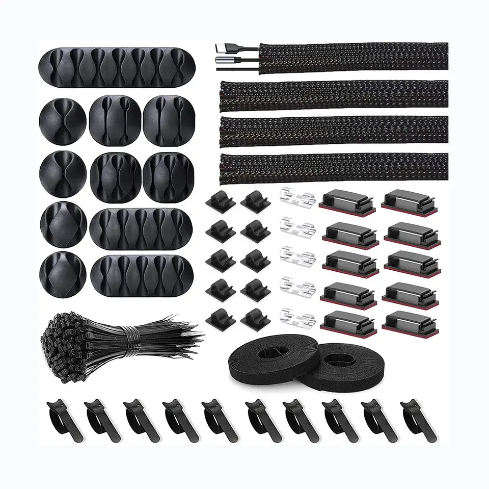 Dibaigou 152Pcs Wire Organizer Hülse Kabel halter Organisation gurte für TV-PC Computer Under Desk Office Cable Management Kit