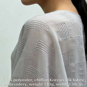 Tela de Chifón Transparente con Bordado a Mano - <span class=keywords><strong>Material</strong></span> de Diseño de Moda, Tela para Ropa 100% Poliéster - Product Image 4