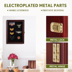 11 \ "X15 \" rắn gỗ khung ảnh Huy hiệu quân sự huy chương pin hiển thị trường Hợp Bộ sưu tập hiển thị hộp bóng UV bảo vệ nhựa - Product Image 4