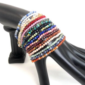 3mm Natural Crystal Quartz Faceted Rondelle <strong>Beads</strong> <strong>Bracelets</strong> Strand Elastic Beaded <strong>Bracelet</strong> Agate Zircon Garnet <strong>Beads</strong> - Product Image 1