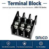 Bloc de distribution de puissance de type américain série ATB-175, 175A 600V UL CQC RoHS, 1 à 3 pôles, bornier à vis