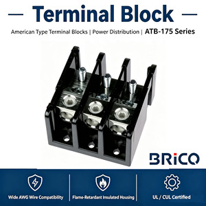 Morsettiera di Distribuzione di Energia Serie ATB-175 Tipo Americano 175A 600V UL CQC RoHS 1-3 Poli con Morsetti a Vite - Product Image 1