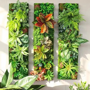 Indoor/Outdoor Home Green <strong>Wall</strong> <strong>Decor</strong> Artificial Plant Moss Plastic Grass Flower <strong>Leaf</strong> <strong>Wall</strong> Decors - Product Image 1