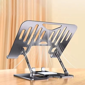 Support de refroidissement pliable en acier au carbone pour ordinateur portable et téléphone portable, avec ventilateur silencieux, pour gaming et rehaussement, refroidissement par air - Product Image 4