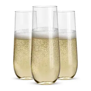 Plastic Steelloze Wijnglazen Wegwerp Champagne Wijn Whisky Bekers Shatterproof Gerecycled