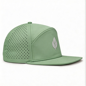 Casquette de baseball et de golf unisexe vintage vierge en nylon à 5 panneaux, perforée à la mode avec trous découpés au laser, imperméable, en stock - Product Image 3