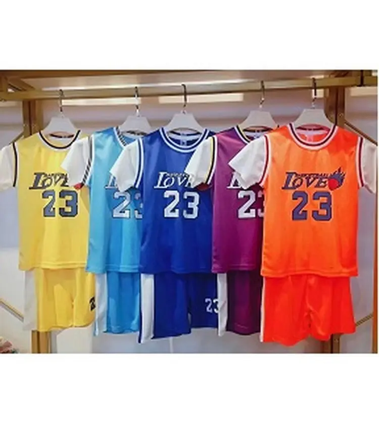 Chemise de basket-ball à manches courtes pour jeunes, ensemble t-shirt et short personnalisé, maillot de basket-ball pour garçons et enfants, 2022