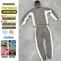Survêtements personnalisés pour hommes, veste zippée en nylon et pantalon de jogging, ensembles de sport, survêtement en polyester unisexe avec logo imprimé
