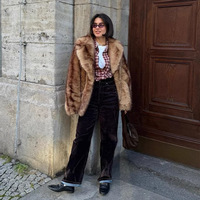Veste Courte en Fausse Fourrure pour Femmes Grande Taille, Chaude pour l'Automne et l'Hiver, avec Col Revers, Vente en Gros