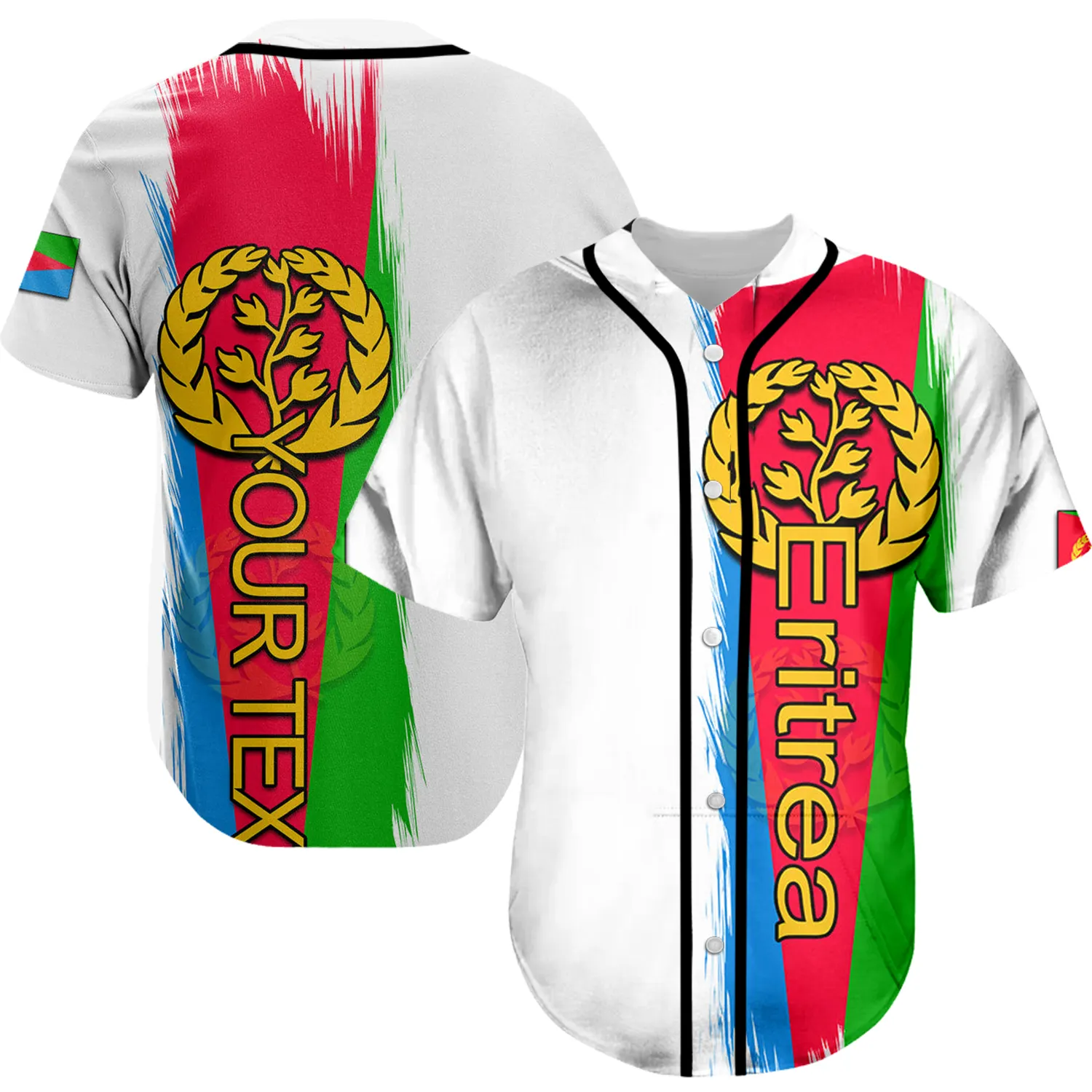 Eritrea New Sports Baseball & Softball Wear Cheap Wholesale Eritrean Custom Team Baseball Jersey Casual Polyester Soft T Shirts