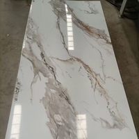 Panneaux muraux en marbre UV haute brillance 1220*2440mm, plaque en PVC imperméable 3mm, décoration intérieure, panneau de séparation de douche