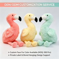Peluche Flamant Rose Kawaii, Douce et Moelleuse avec Ailes, Jouet en Peluche Oiseau Tropical pour Filles, Cadeau d'Anniversaire, Décoration d'Été