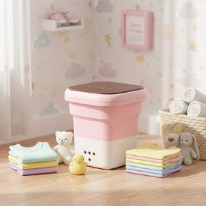 Mini Lave-linge Portable Entièrement Automatique à Chargement Frontal Électrique Alimentation Manuelle Usage Domestique Prise US Boîtier en Plastique - Product Image 3