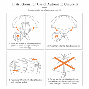 27 Inch 8 Rib Automatic Travel <b>Umbrella</b>, 137cm Arc <b>Large</b> Windproof 3-Fold Sun Rain Waterproof Folding <b>Umbrella</b> - Product Image 5