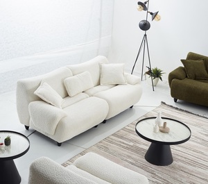 Juego de sofá Poli moderno, patas de madera, tela resistente a las manchas, esponja suave cómoda, marco duradero, diseño moderno - Product Image 1