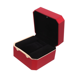 High End Octagonal Spray Paint with LED <b>Light</b> Watch Gift Box Velvet Universal Watch Packaging Box Customization - Product Image 1
