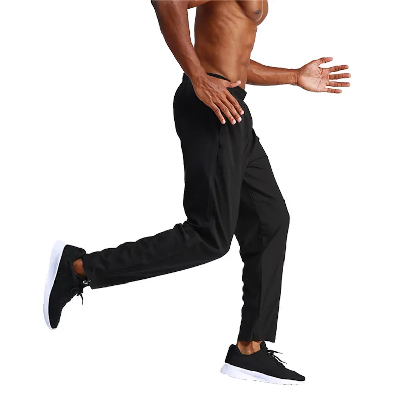 Длинные штаны на заказ, штаны из полиэстера для спортивных упражнений с молнией, оптовая продажа, черные облегающие спортивные штаны для бега и фитнеса