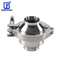Vanne de contrôle sanitaire QINFENG en acier inoxydable de qualité alimentaire SS304, anti-retour, connexion Tri-Clamp unidirectionnelle, eau DN15-100