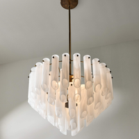 Ventes chaudes, lustre de plafond en cristal de verre style Murano blanc moderne pour hôtel, maison, salle à manger