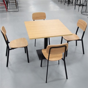 Ristorante <span class=keywords><strong>Cafe</strong></span> singolo doppio tavolo in pelle Set laminato sedia da tavolo mobili moderni - Product Image 6