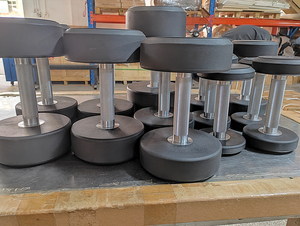 Set di Manubri Rotondi <span class=keywords><strong>in</strong></span> Acciaio Rivestiti <span class=keywords><strong>in</strong></span> Poliuretano (PU) per <span class=keywords><strong>Palestra</strong></span> - Pesi da Ginnastica <span class=keywords><strong>in</strong></span> Gomma/Uretano - Product Image 3