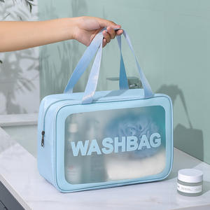 Wholesale Pvc Pu Travel Cosmetic case clear <b>Makeup</b> <b>Bags</b> for Travel Toiletry <b>Bags</b> for Women Waterproof Travel <b>Bag</b> Toiletries - Product Image 3