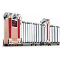 Portail de sécurité électrique rétractable et pliable en acier inoxydable pour entrée de voie d'accès composite