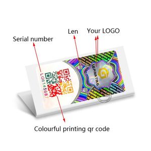Autocollant holographique de sécurité avec impression de logo personnalisé, code QR, autocollant holographique d'authenticité - Product Image 2