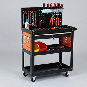 OEM ODM Custom Steel Heavy Duty Silent Tool Cart <b>Flat</b> <b>Trolley</b> Factory Supply Industrial Storage Handling <b>Trolley</b> - Product Image 2