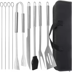 Accessoires de cuisine, kit barbecue en acier inoxydable, ustensiles de grillade, outils de barbecue pour le camping en plein air - Product Image 3