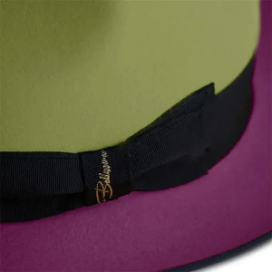 Olive Green Wool Fedora <b>Hat</b> With Black Band 56-58CM Unisex Adult Casual Fashion Style - Product Image 4