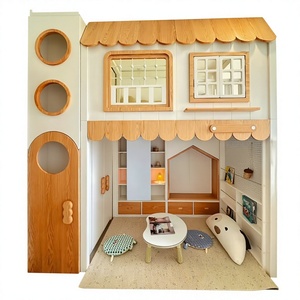 <span class=keywords><strong>Lit</strong></span> <span class=keywords><strong>mezzanine</strong></span> pour enfants JS Fashion, design simple couleur bois, structure en bois massif durable avec toboggan, <span class=keywords><strong>armoire</strong></span> de rangement et penderie - Product Image 5