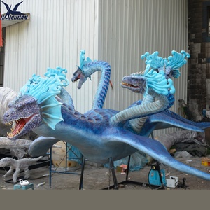 Animatronic modelli Animatronic realistici realistici personalizzati in fabbrica Animatronic <span class=keywords><strong>Blue</strong></span> Western <span class=keywords><strong>Dragon</strong></span> con cinque teste - Product Image 2