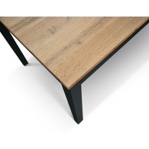 โต๊ะอาหารไม้โอ๊คแบบขยายได้ 140x80 ซม. ฐานเหล็กสีดำ สำหรับใช้ภายใน - Product Image 6