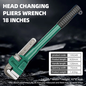 Clé à tuyau multifonctionnelle universelle en acier au carbone chromé de qualité industrielle, à embouts interchangeables, pour bricolage et OEM, à bas prix - Product Image 5