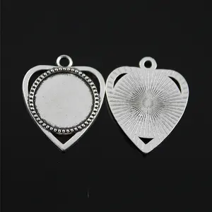 Special offer wholesale fashion design tray blank round zinc alloy 30mmx24mm jewelry necklace pendant