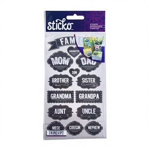 Autocollants décoratifs auto-adhésifs en papier pour membres de la famille, 14 pièces, pour Scrapbooking, artisanat pour enfants - Product Image 1