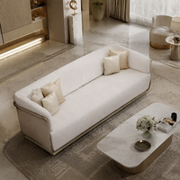 YUANCHANG Luxuriöses Modernes Modulares Sofa-Set Kunstleder-Polsterung Gesteppte Nähte Holzrahmen Edelstahl Wohnzimmer