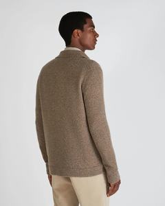Maglione in <span class=keywords><strong>lana</strong></span> bollita da <span class=keywords><strong>uomo</strong></span> con colletto Cardigan con colletto e tasche marrone - Product Image 2