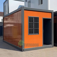 Conteneur de bureau portable préfabriqué moderne et empilable à faible coût, maison conteneur préfabriquée de 20 pieds en kit plat